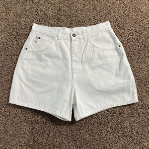 Vintage Gitano Denim Mom Jean Shorts White High Rise Size 14 30X4.5 90s Style